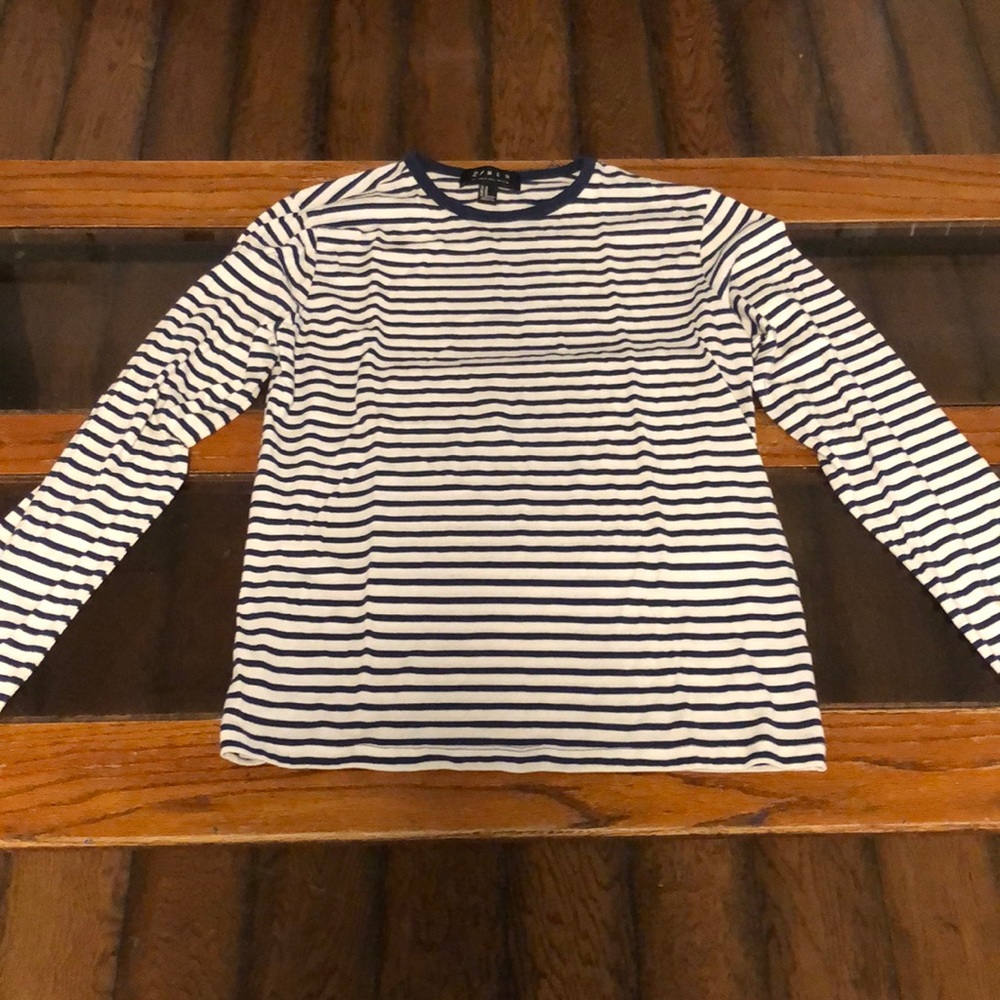 21Men Blue striped long sleeve shirt